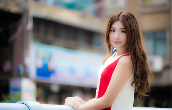 Girl, Asian, cutie, bokeh