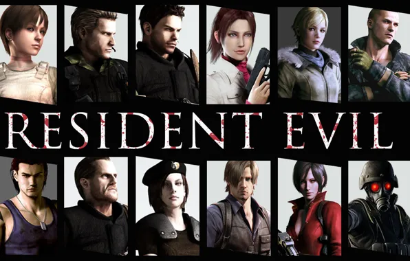 Games, Resident Evil, Wallpaper, Leon, Jake, Ada, Chris, Billy