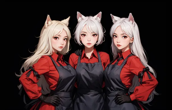 Style, girls, anime, kitties