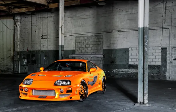 Tuning, garage, car, drives, tuning, stickers, Toyota Supra, the fast and the furious