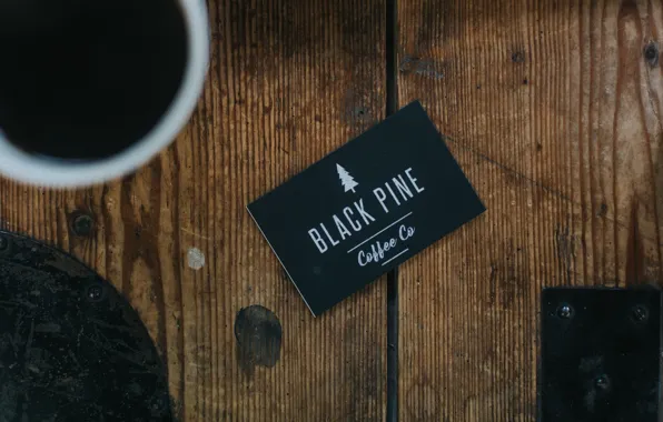 Coffee, card, Black Pine