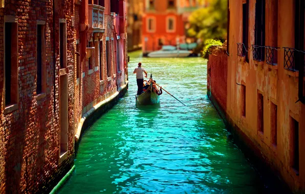Picture water, home, channel, gondola, Venice, Italy, italy, venice