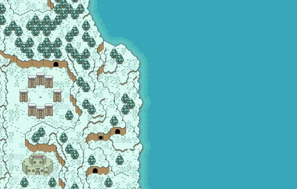 Winter, Sea, Stonehenge, Art, Pixels, Stonehenge, 8Bit, PXL