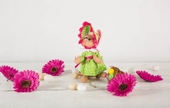 Flowers, Toy, Easter, Eggs, Holiday