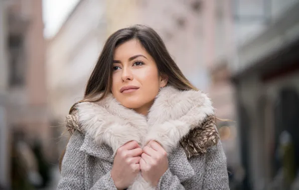 Face, model, hair, coat, Aisha