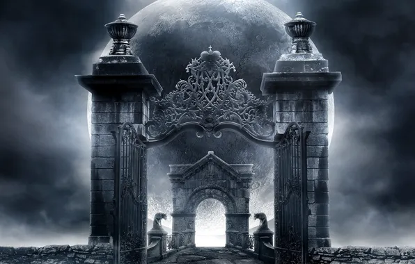 Picture bridge, Gothic, planet, arch