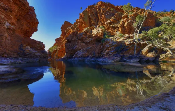 Rock, lake, Australia, Northern Territory