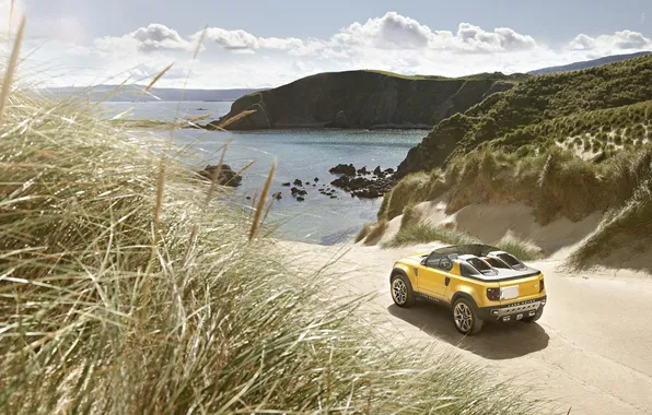Sea, Concept, grass, coast, Land Rover, land Rover, DC100 Sport