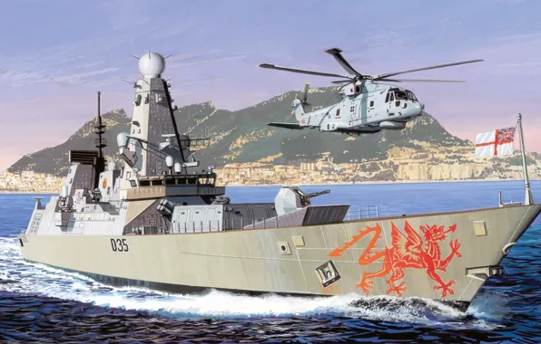 With, HMS Dragon, BAE Systems, AW101, The Royal Navy, The destroyers type 45, type 45 …