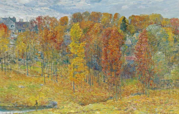 Picture autumn, landscape, picture, Frederick Childe Hassam, Childe Hassam