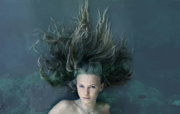 Water, girl, hair, mermaid