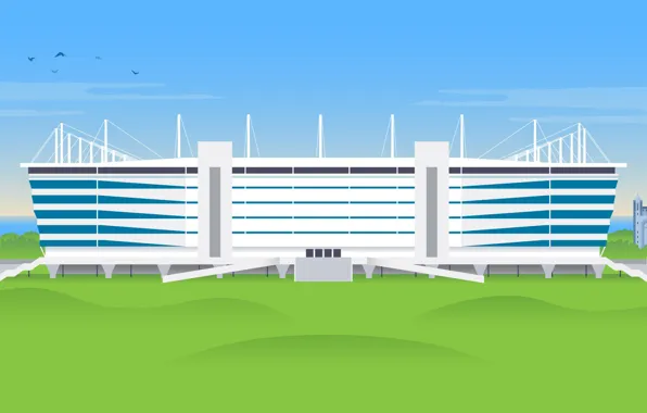 Figure, Football, Background, Russia, Art, Stadium, Stadium, Kaliningrad