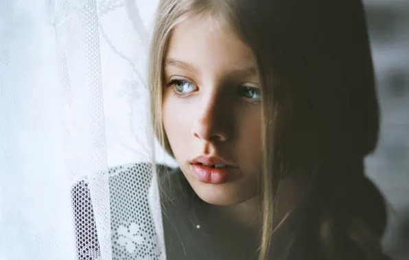 Girl, portrait, braid, Vadim Morozov