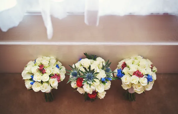 Flowers, roses, wedding, bouquets