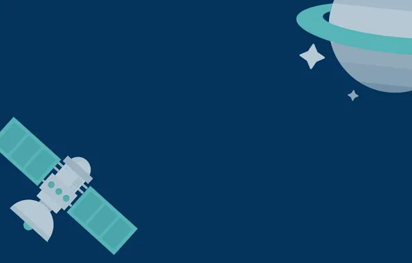 Space, stars, planet, satellite, ring