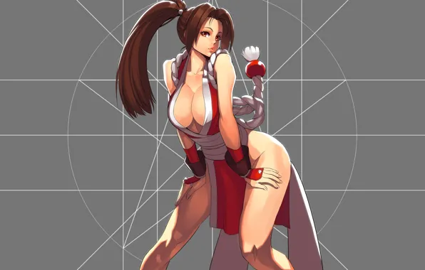 Chest, look, girl, king of fighters, fatal fury, mai shiranui