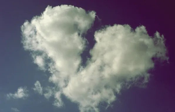 The sky, clouds, mood, heart, cloud, heart, broken heart, broken love