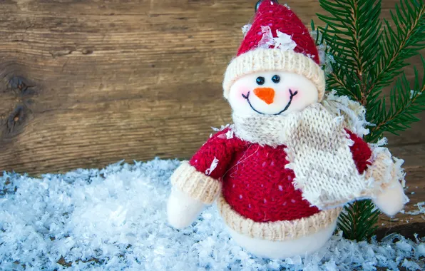 Winter, frost, snow, branches, red, smile, holiday, hat