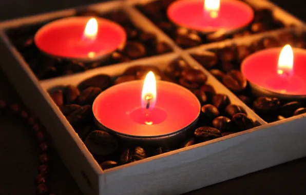 Fire, coffee, Candles