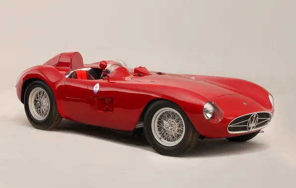 Red, Maserati, Maserati, classic, the front, 1956, 300S
