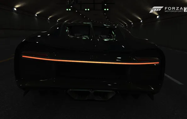 HDR, Bugatti, Lights, Xbox One, Tunnel, UHD, Chiron, Forza Motorsport 7