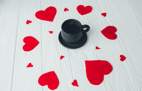 Love, Coffee, hearts