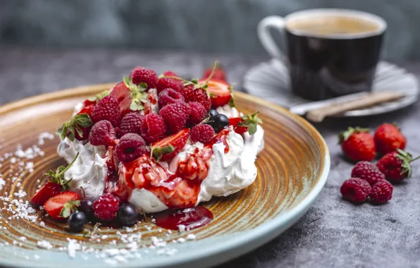 Berries, cake, dessert, meringue, Bagirov Fariz