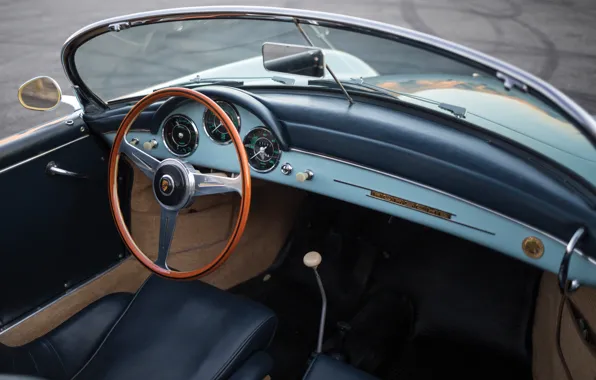 Picture Porsche, 356, 1958, steering wheel, Porsche 356A 1600 Super Speedster