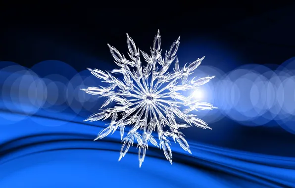 Winter, blue background, snowflake