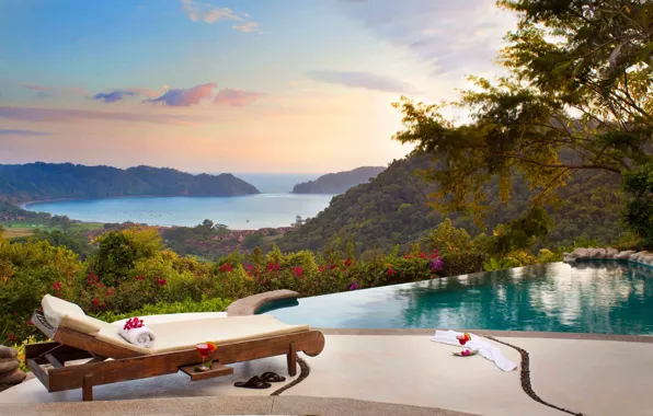 Picture sea, view, pool, luxury villa, Costa Rica