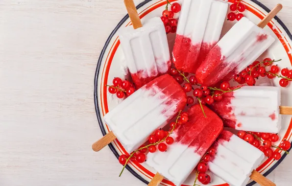 Picture red, berries, food, ice cream, dessert, currants, sweet