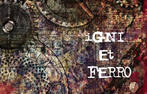Abstraction, technique, gear, texture, Steampunk, sayings