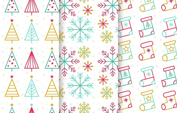 Snowflakes, texture, white background, christmas, tree, pattern