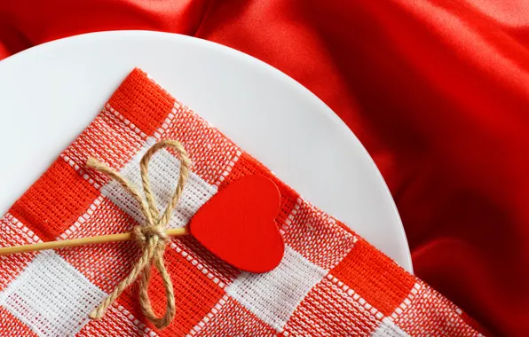 Picture heart, plate, Lollipop, candy, heart, romantic, napkin, Valentine's day