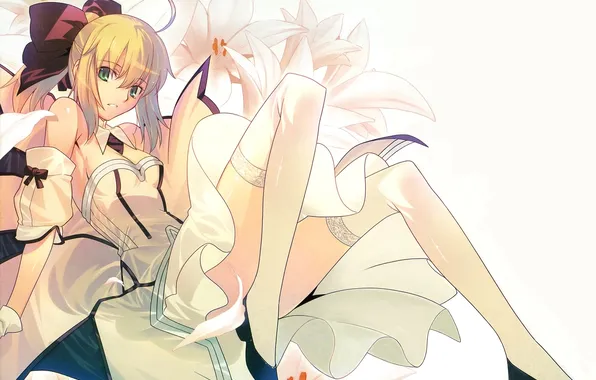 Look, girl, Lily, dress, Fate/Stay Night, Saber