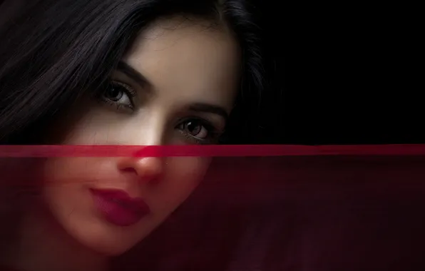 Picture eyes, girl, face, fabric