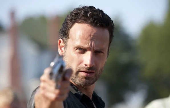 Gun, background, zombies, zombie, the series, actor, serial, The Walking Dead