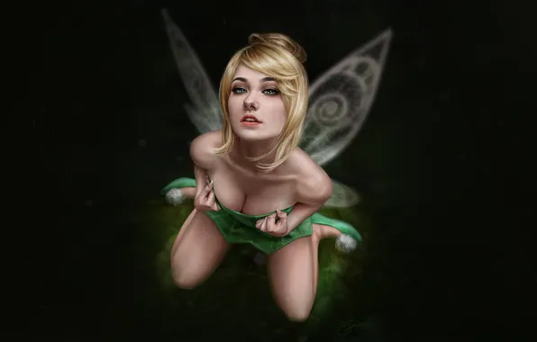 Chest, Figure, Look, Blonde, Style, Wings, Fairy, Fantasy
