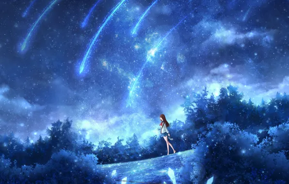 Picture water, space, night, fiction, schoolgirl, OR