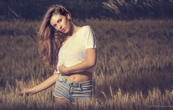 Girl, Model, Shooting, View, Shorts, Mike, Wheat