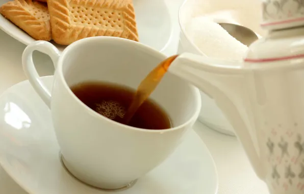 Picture tea, cookies, good morning