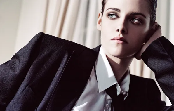 Picture style, model, actress, brunette, hairstyle, costume, tie, shirt