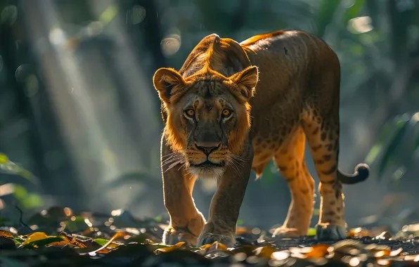 Look, Lioness, Digital art, Big cat, Predator, AI art, The Art of Artificial Intelligence, Neural …