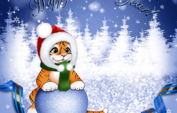Winter, snow, tiger, New year, new year, decor, 2022
