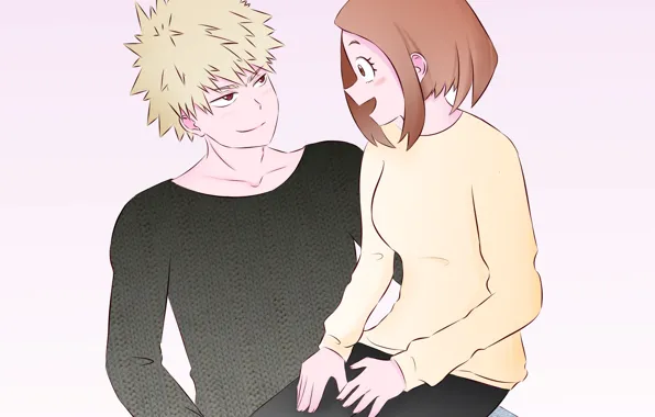 Boku no Hero Academy, My Hero Academia, Uraraka Ochako, Bakugou Katsuki, Katmewmew, Pixiv Id 7030432