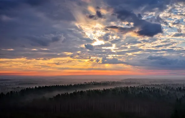 Lithuania, sunset, nature