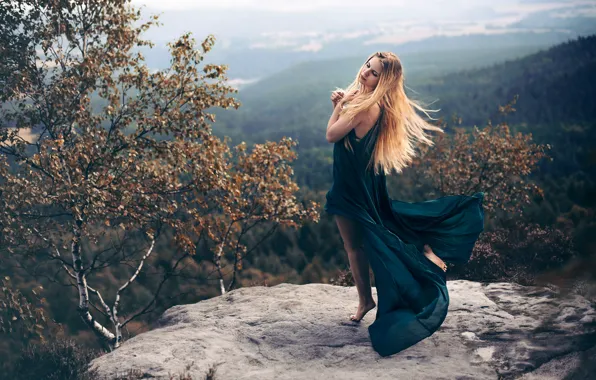 Picture girl, stone, view, dress, Andrea Peipe