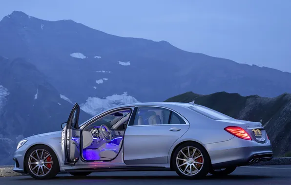 Picture mountains, fog, Mercedes, luxury, power, S63 AMG