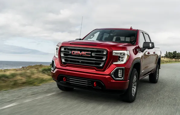 Picture the sky, red, pickup, GMC, Sierra, AT4, 2019