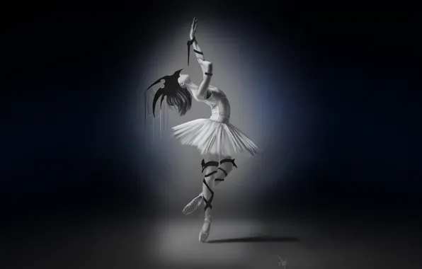 Girl, Minimalism, Figure, Girl, Dance, Background, Art, Ballerina